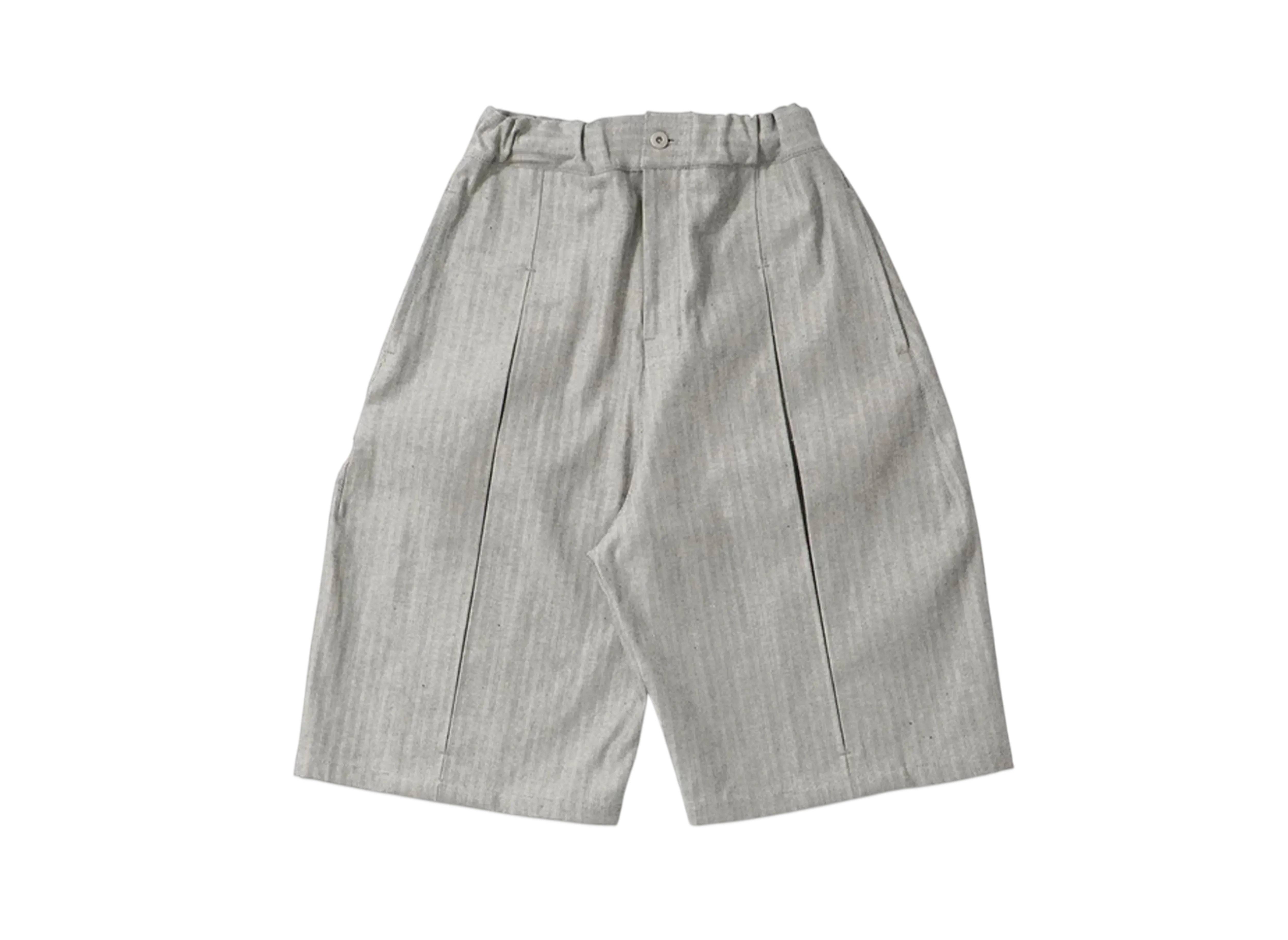 UNION Box Pleat Short Denim Herringbone "Grey Herringbone"