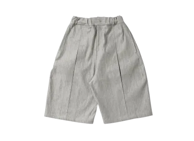 UNION Box Pleat Short Denim Herringbone "Grey Herringbone"