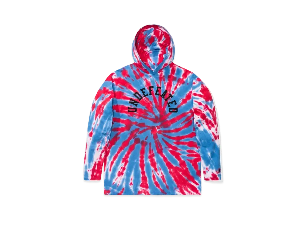 UNDEFEATED TIE DYED HOODED L/S TOP - 10034 "Blue"