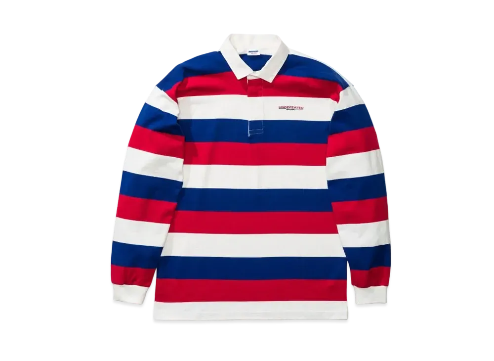 UNDEFEATED L/S STRIPED RUGBY - 10022 "Red"