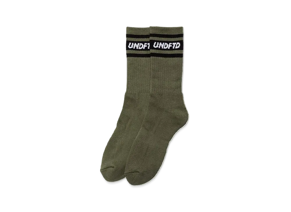 UNDEFEATED STRIPED CREW SOCK - 05016 "Olive"