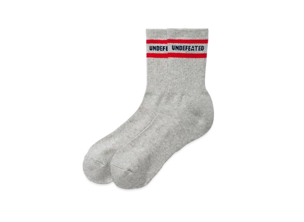 UNDEFEATED LOGO SOCK-CREW - 05003 "Gray"