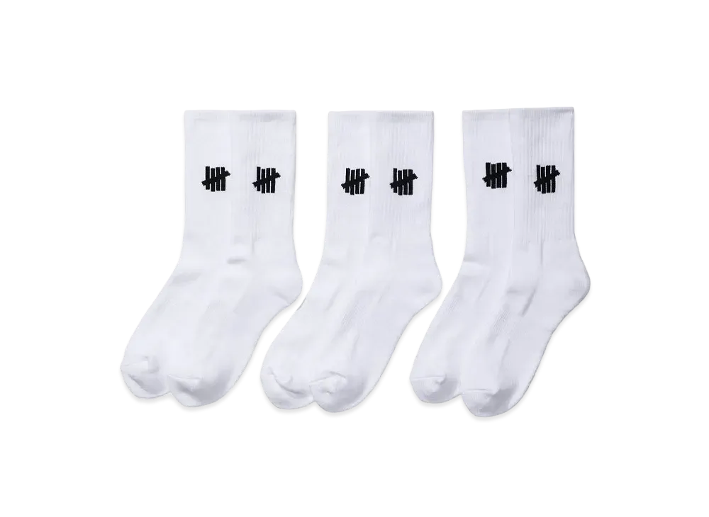 UNDEFEATED ICON CREW SOCK 3-PACK - 05017 "White"