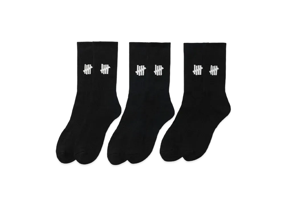UNDEFEATED ICON CREW SOCK 3-PACK - 05017 "Black"