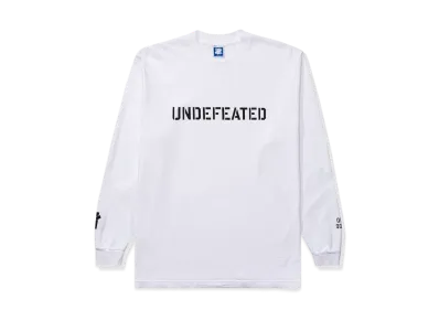 UNDEFEATED STENCIL LOGO L/S TEE - 80312 "White"