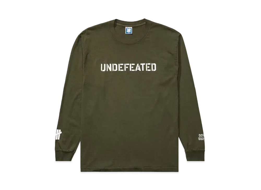 UNDEFEATED STENCIL LOGO L/S TEE - 80312 "Olive"