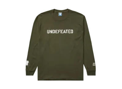 UNDEFEATED STENCIL LOGO L/S TEE - 80312 "Olive"
