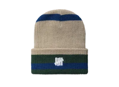 UNDEFEATED Striped Icon Beanie "Off White"