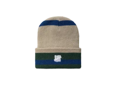 UNDEFEATED Striped Icon Beanie "Off-White"