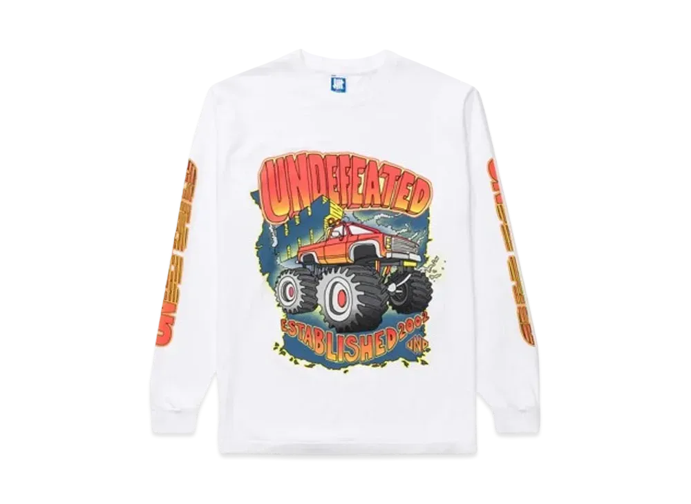 UNDEFEATED Burn Rubber L/S Tee "White"