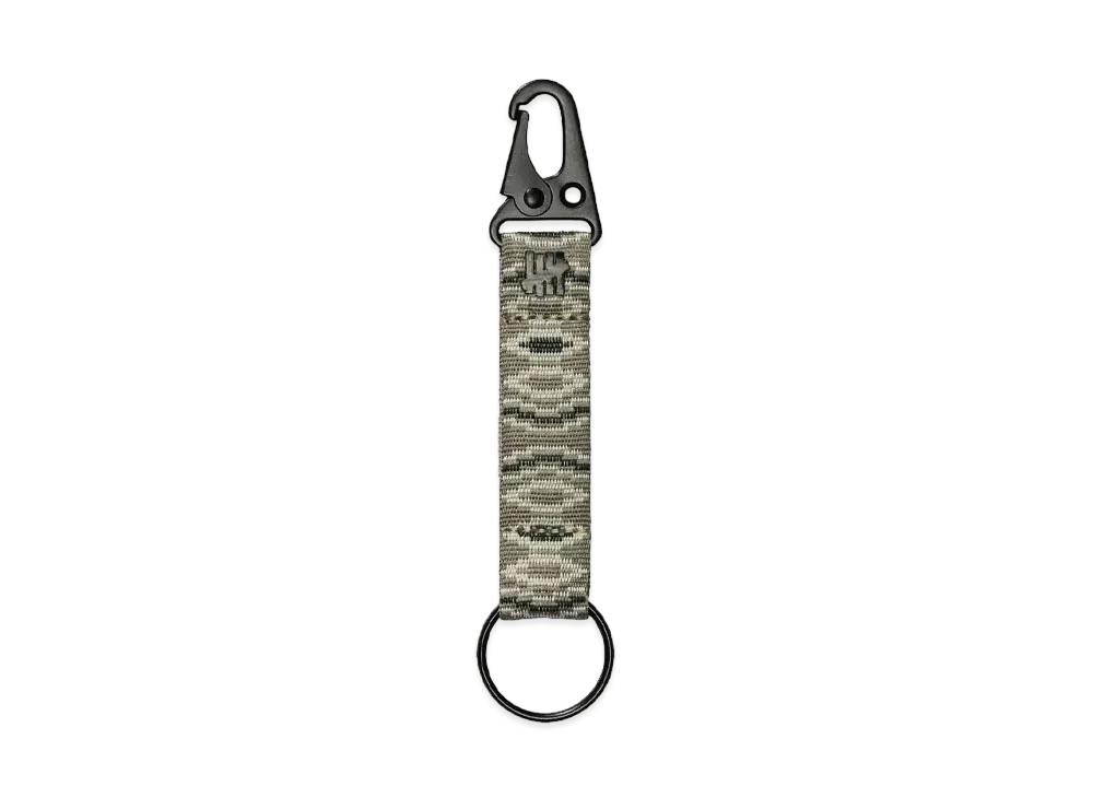 UNDEFEATED Carabiner Ikat Strap Keychain "Lt Brown"