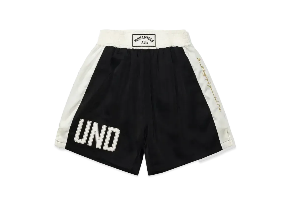 UNDEFEATED x Muhammad Ali Satin Boxing Trunks "Black"