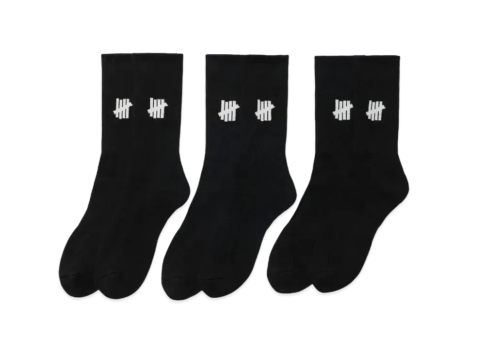 UNDEFEATED Crew Sock 3-Pack "Black"