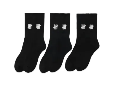 UNDEFEATED Crew Sock 3-Pack "Black"