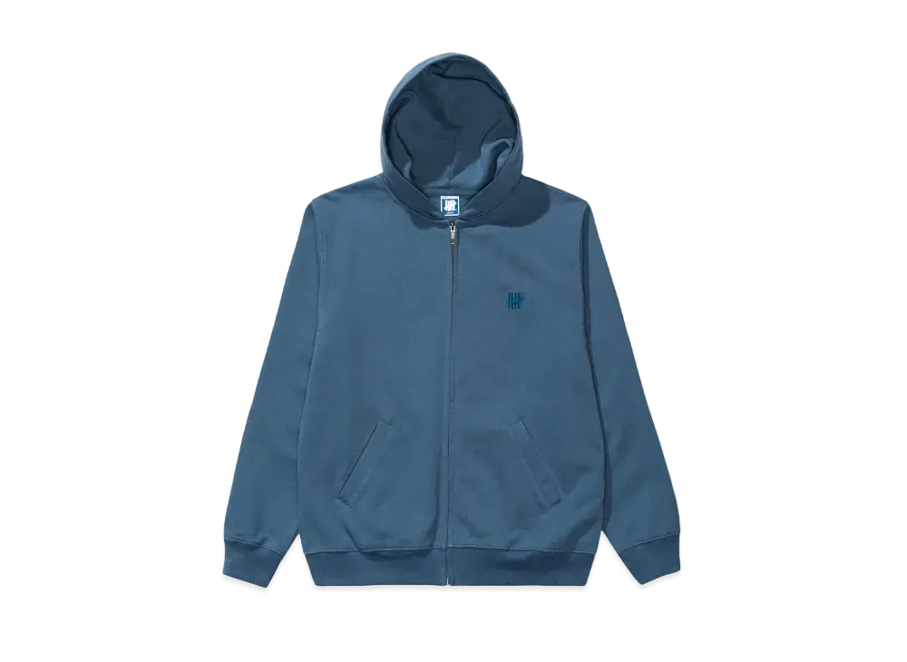 UNDEFEATED Embroidered Zip Hood "Blue"