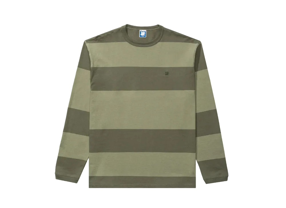 UNDEFEATED Wide Stripe L/S Tee "Olive"