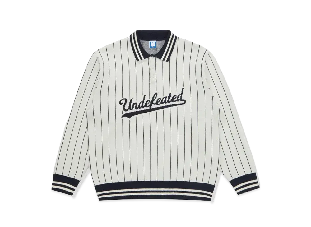 UNDEFEATED L/S Knit Polo "White"