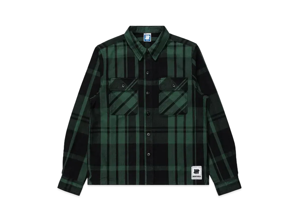 UNDEFEATED Plaid L/S Workshirt "Green"