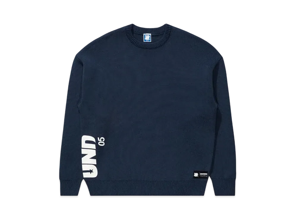 UNDEFEATED Printed Crewneck Sweater "Navy"