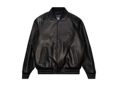 UNDEFEATED Leather Varsity Jacket "Black"