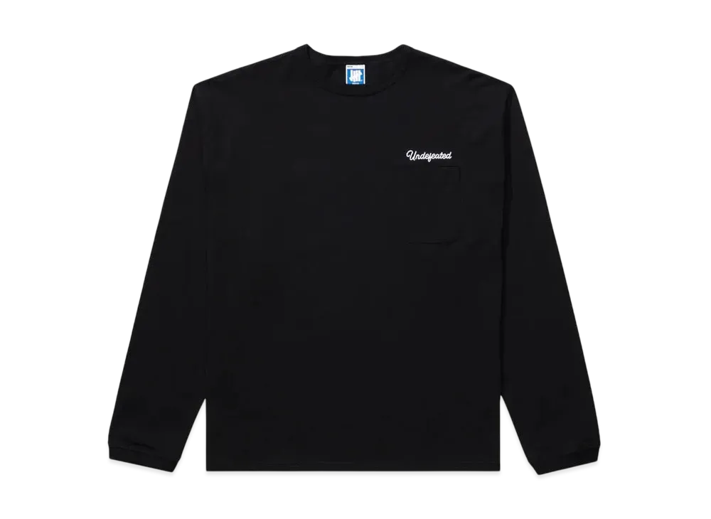 UNDEFEATED Script L/S Pocket Tee "Black"
