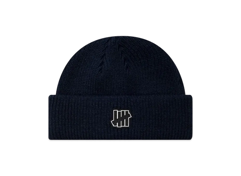 UNDEFEATED Icon Patch Double Cuff Beanie "Navy"