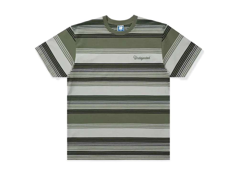UNDEFEATED Script Striped S/S Tee "Olive"