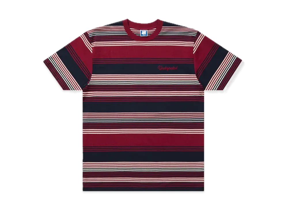 UNDEFEATED Script Striped S/S Tee "Red"