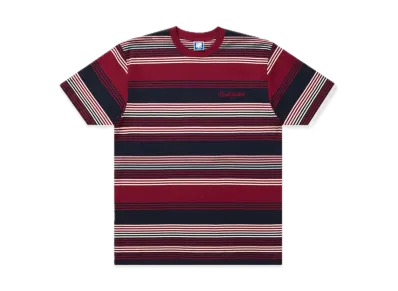 UNDEFEATED Script Striped S/S Tee "Red"