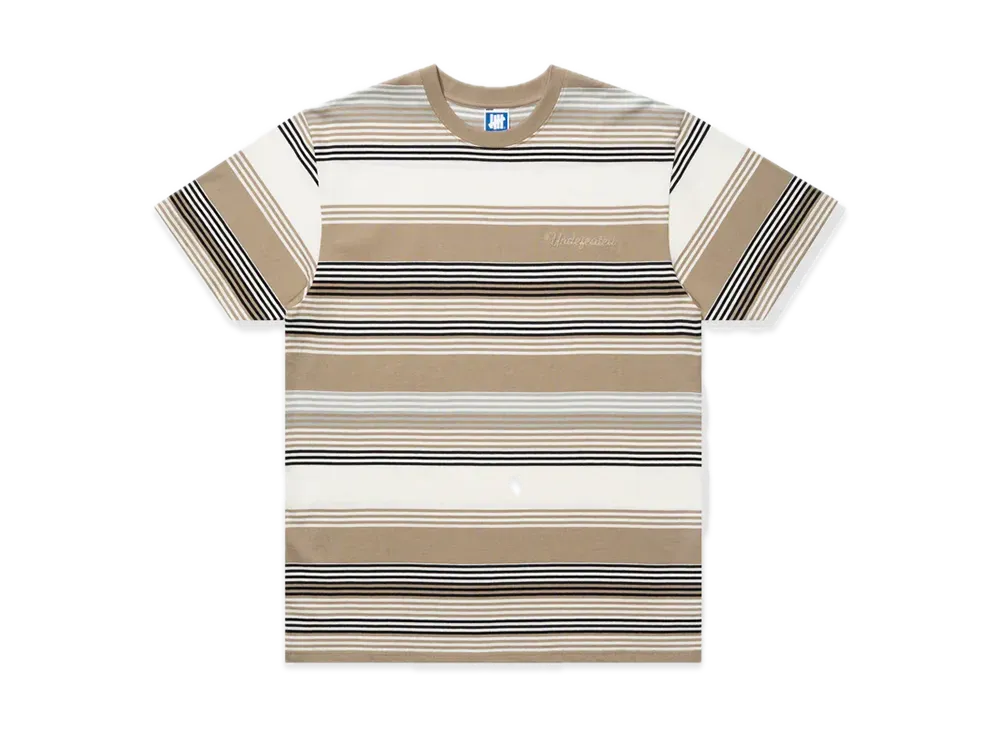 UNDEFEATED Script Striped S/S Tee "Beige"