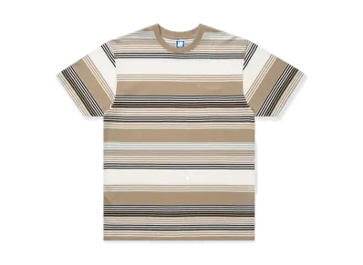 UNDEFEATED Script Striped S/S Tee "Beige"