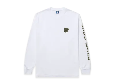 UNDEFEATED Stencil L/S Tee "White"