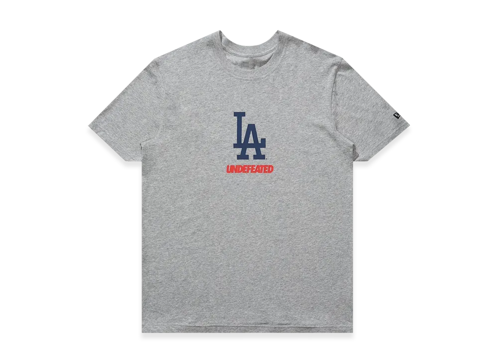 UNDEFEATED x New Era x Los Angeles Dodgers Stacked Logo S/S Tee "Heather Grey"