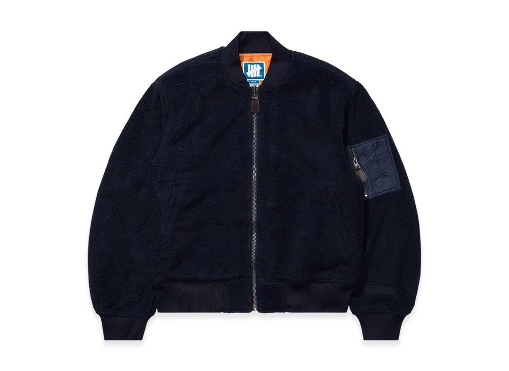 UNDEFEATED Polar Fleece MA-1 Jacket "Navy"