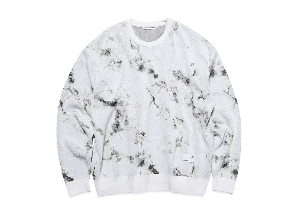 uniform experiment Marble Jacquard Knit "White"