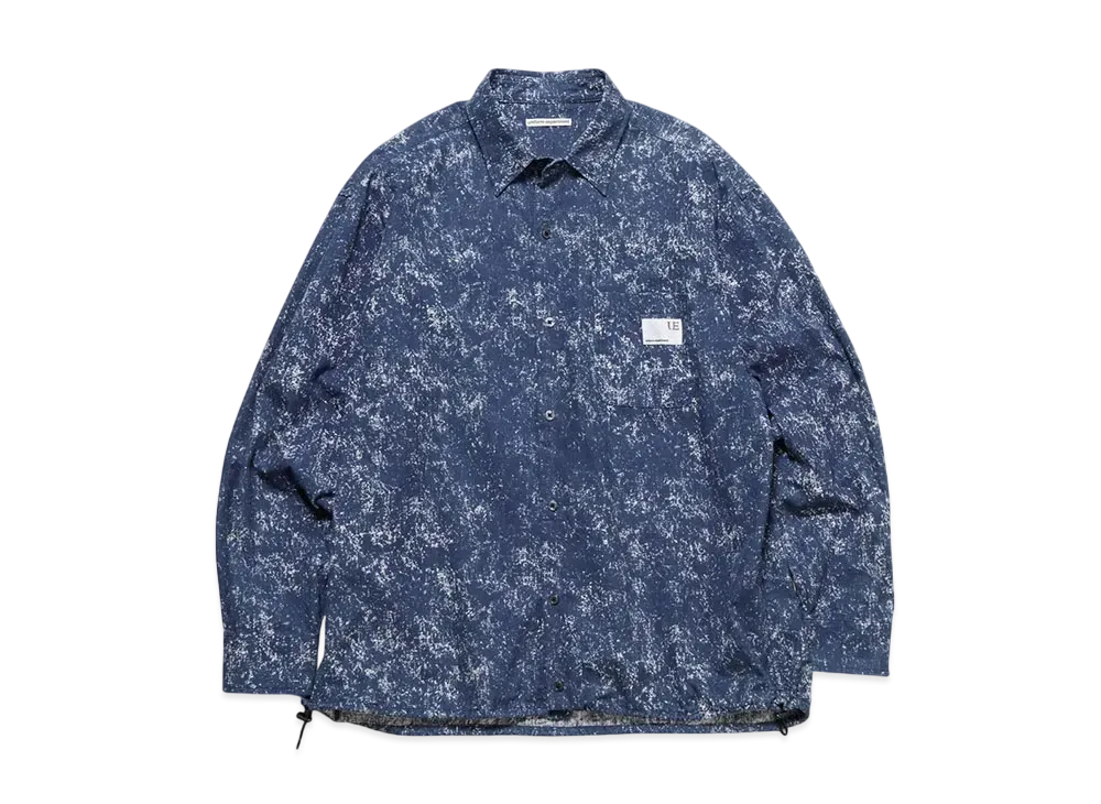 uniform experiment Indigo Print Drawcord Shirt "White"