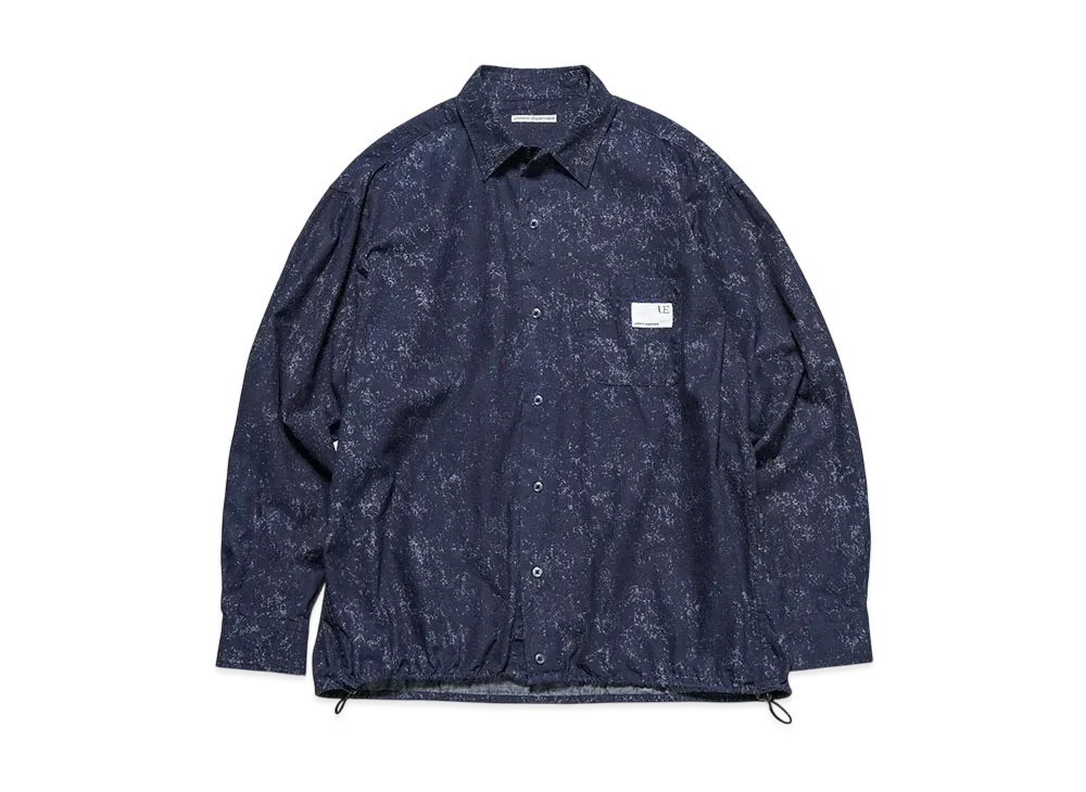 uniform experiment Indigo Print Drawcord Shirt "Navy"