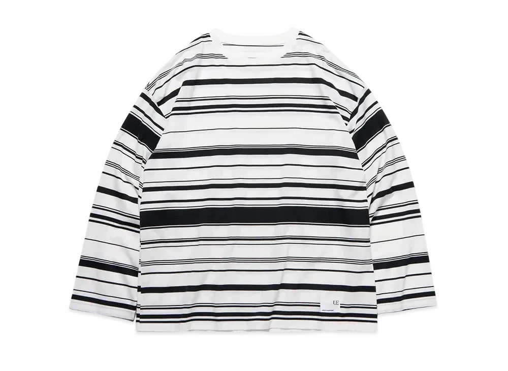 uniform experiment Border Loose L/S Tee "White/Black"