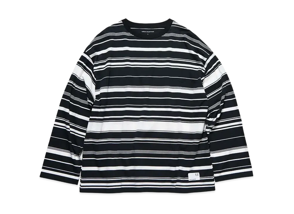 uniform experiment Border Loose L/S Tee "Black/White"