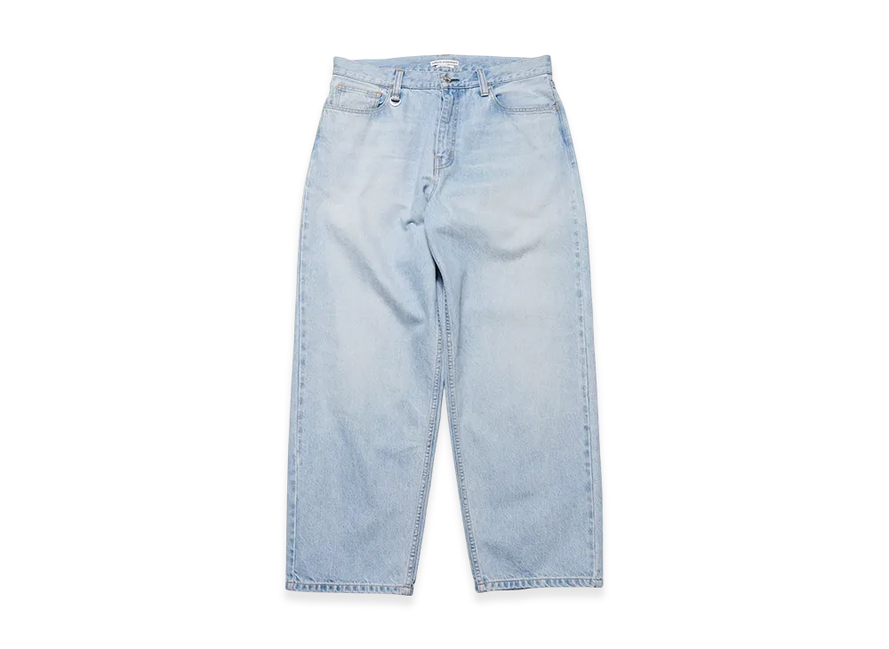 uniform experiment Washed Denim Bold-Fit Jeans "Light Indigo"