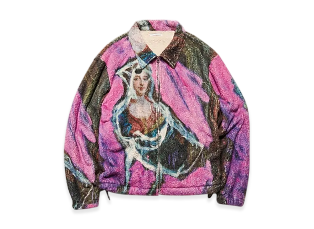 uniform experiment x Asger Jorn Painting Fleece Blouson "Portrait Pigeon"