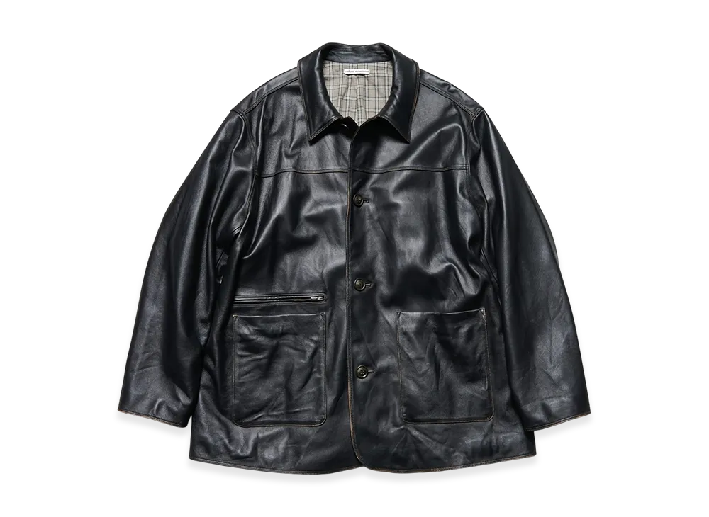 uniform experiment Leather Car Coat "Black"