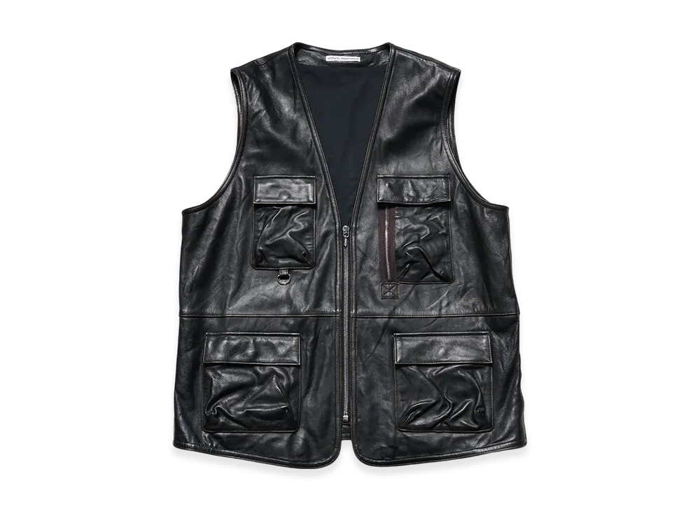 uniform experiment Leather 4Pocket Vest "Black"