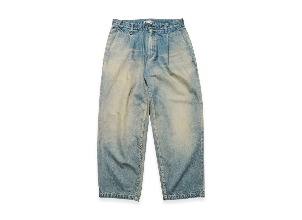 uniform experiment Fade Denim Bold-Fit Tuck Jeans "Indigo"