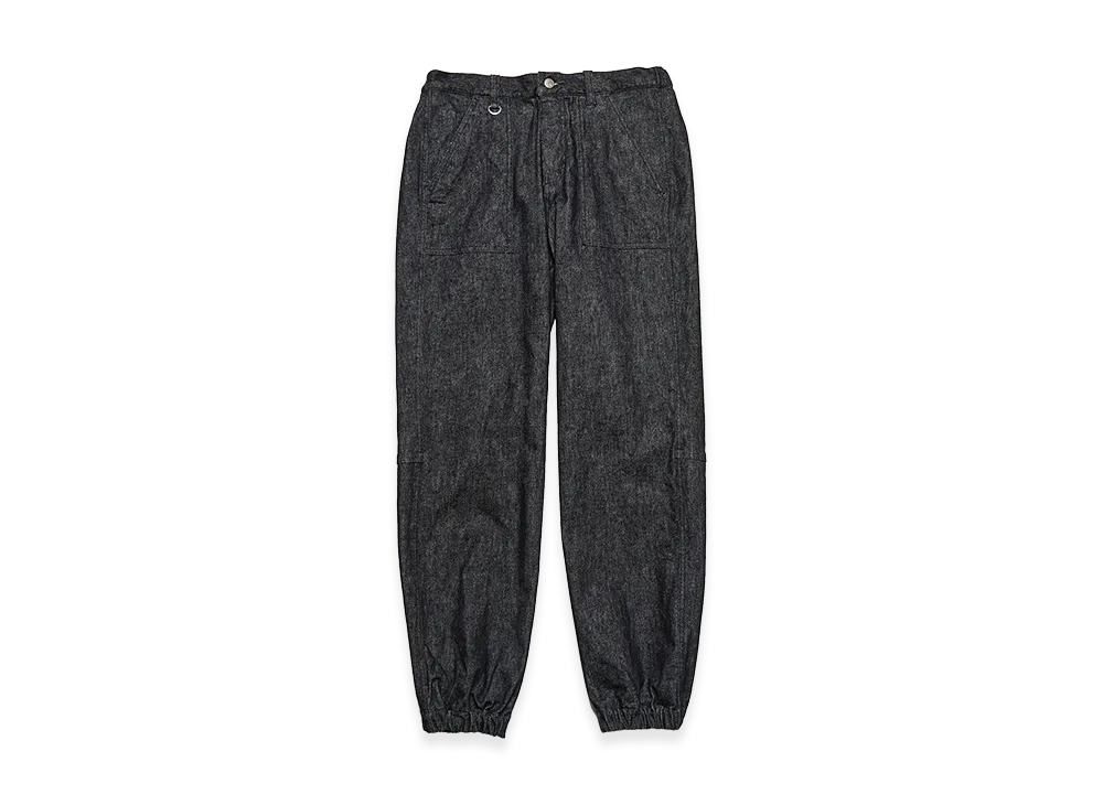 uniform experiment High Stretch Denim Hem Shirring Baker Pants "Black"