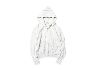 Unlikely Simple Sweat ZIP Up Hoodie "White"
