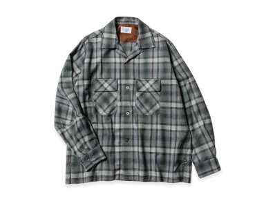 Unlikely 2P Sports Open L/S Shirts Wool Plaids "Green Plaids"