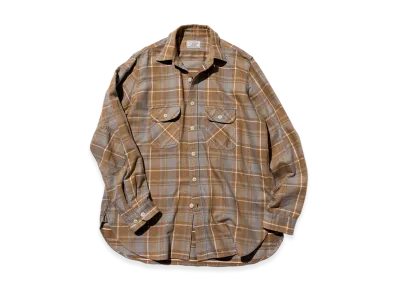 Unlikely Elbow Patch Flannel Work Shirts "Beige Plaids"