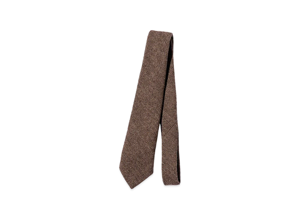 Unlikely Tie Wool Tweed "Beige Herringbone"