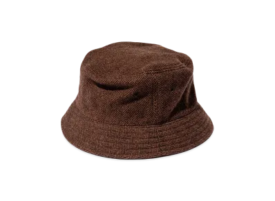 Unlikely Bucket Hat Wool Tweed "Brown Herringbone"